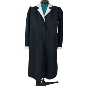 Vintage 80s Maternity Dress White Collar Wednesday Addams Goth Costume Prop ASIS